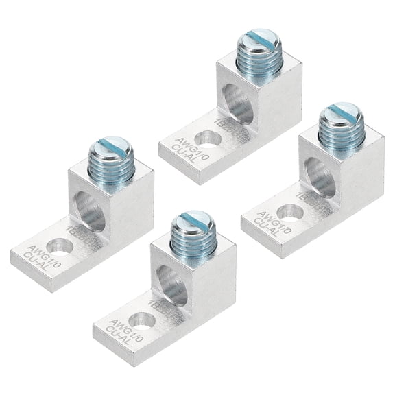 2Pcs Dual Aluminum Ground Lug,1B25U 1/0AWG Double Wire Barrel Mechanical Lugs M12 Screw 600V for Electrical Connection Circuit Breaker Solar Panel Marine Power Distribution