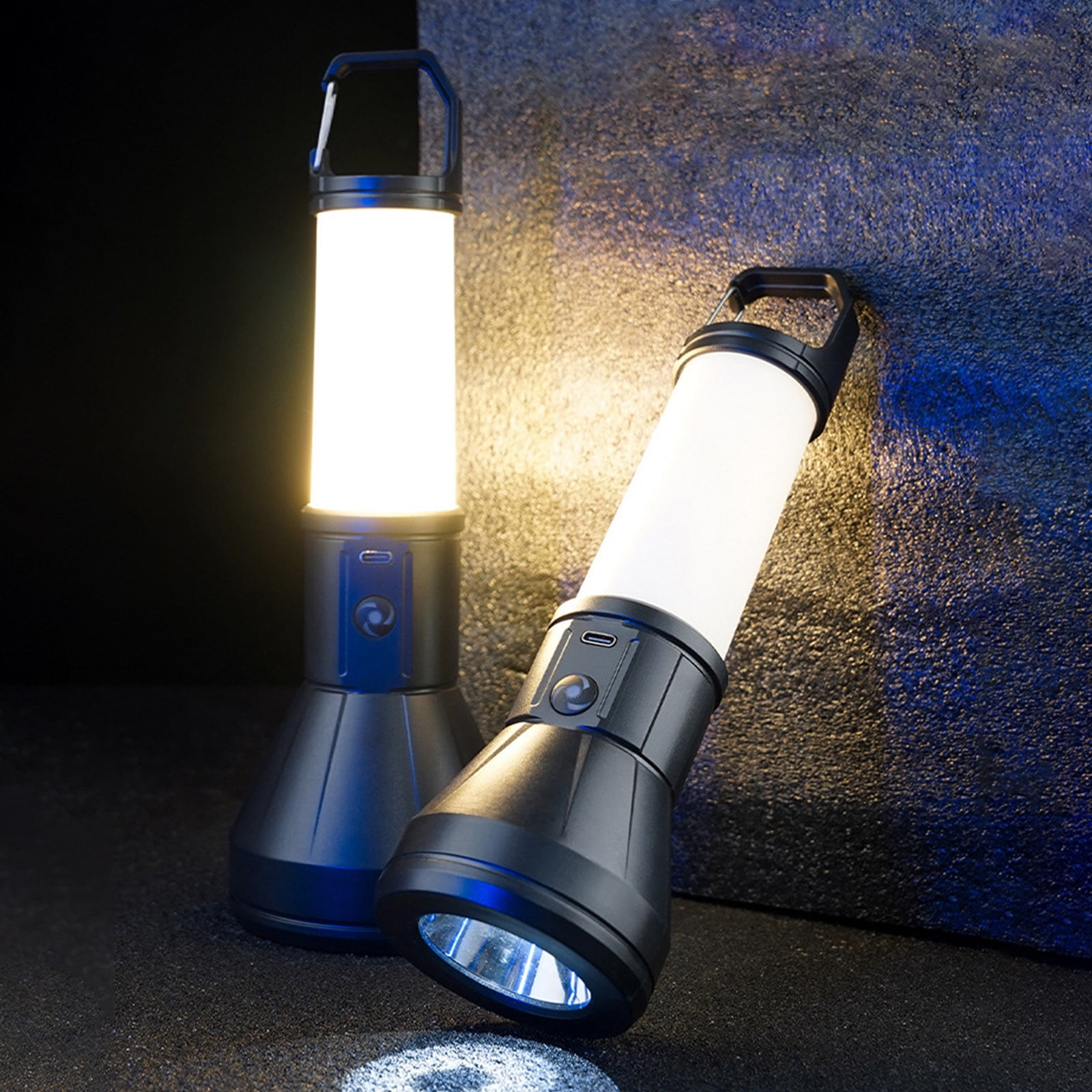 2Pcs Dual Light Flashlight, Yrmaups Dual Light Flashlight with Side ...