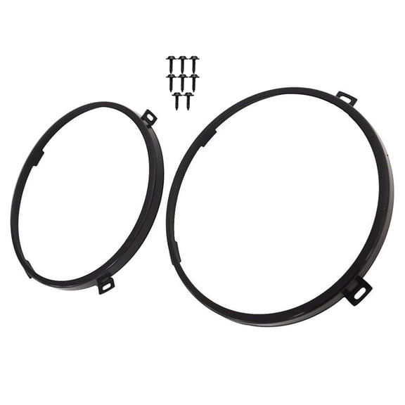 2Pcs Durable Black Round Headlight Mount Bracket Rings for Wrangler JK 2007-2017 LED Headlight Fixation