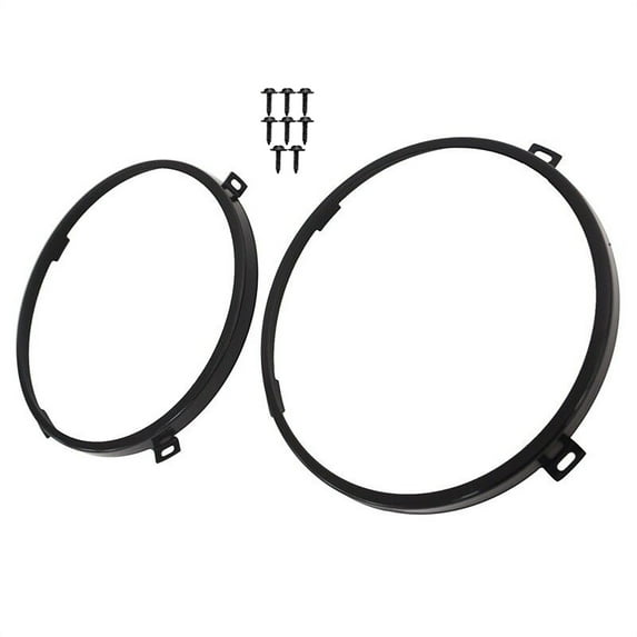 2Pcs Durable Black Round Headlight Mount Bracket Rings for Wrangler JK 2007-2017 LED Headlight Fixation