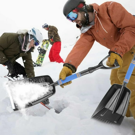 2Pcs Durable Foldable Snow Shovel for Car & Driveway,34" Portable Lightweight Large Capacity Upgraded Snow Shovels with Foldable Grip Handle,Snow Removal for Garden Emergency Home Outdoor