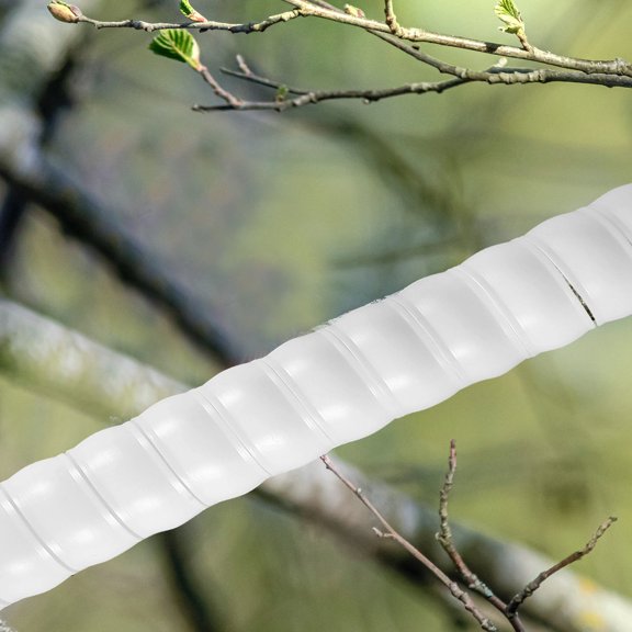 2Pcs Durable White Plastic Tree Protector Wraps Spiral Design for Tree Trunk Stability