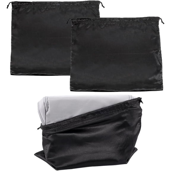 2Pcs Dust Cover Storage Bags Handbag Storage Pouch Rectangle Polyester Satin Dust Proof Black Dustproof Pouches with Drawstring for Storage Shoes Boots Handbags Purses Crafts 40 x 50cm diy Black