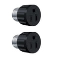 2Pcs E26 Outlet Converter 3 Prong Light Socket To Plug Adapter Travel ...