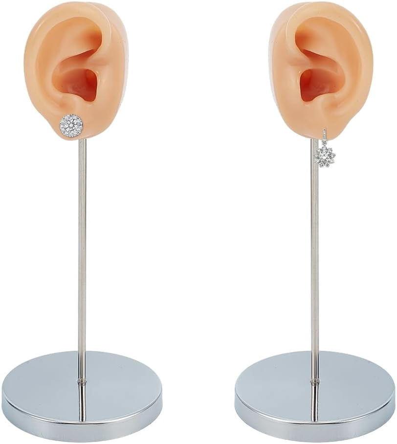 2Pcs Ear Shaped Earring Display Stand with Iron Base Skin Color ...