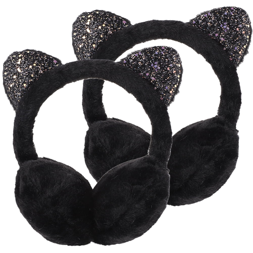 2Pcs Ear Warmers Cat Ears Winter Warm Earmuff Thermal Ear Cover Outdoor