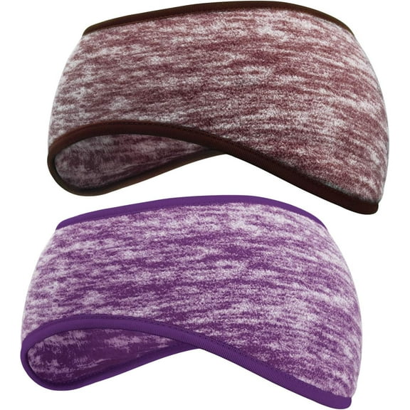 2Pcs Ear Warmers Headband Stretchy Ear Covers Sweatband Ski Winter Headband Earmuff Workout Headbands Moisture Wicking Thermal Sport Headbands for Women Man Girls