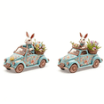 thumbnail image 1 of 2Pcs Easter 2D Flat Acrylic Bunny Decor, Driving White Rabbit Tabletop Ornament, Festival Present for Garden Home Table Office Dining Room Mantle Party Supplies,BC, 1 of 4