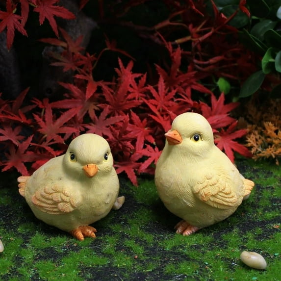 2Pcs Easter Chicken Decoration under $5! Kadlawus Easter Decoration, Simulation Cute Chicken Garden Ornament, Resin Crafts for Outdoor Garden Decor, Spring Animal Figurine for Patio and Yard