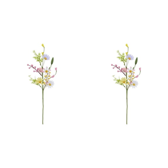 2Pcs Easter Daisy & Egg Floral Picks - Artificial Spring Bouquet Stems for Vase, Mantel & Easter Table Decor