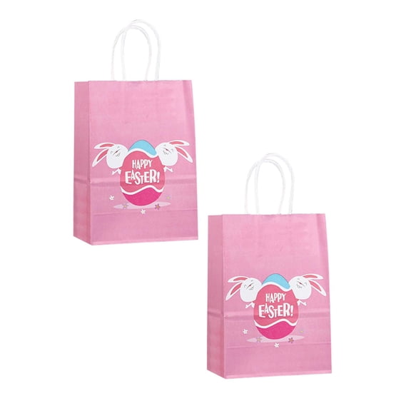 2Pcs Easter Decorations Easter Cute Bunny Holiday Party Gift Packaging Portable Gift Bag Color Kraft Paper Tote Bag Home Textile Storage