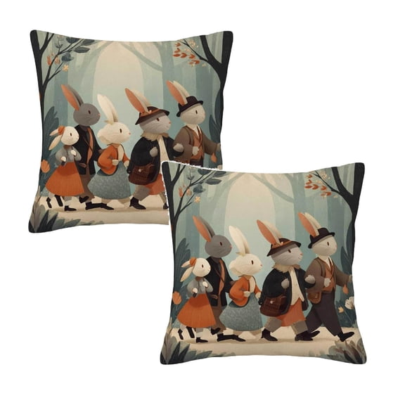 2Pcs Easter Decorations Easter Decorative Cover With 3D Print Floral Embossed Texture Holiday Cushion For Sofa Bedroom Living Room Pillow Case 17.7"X17.7"