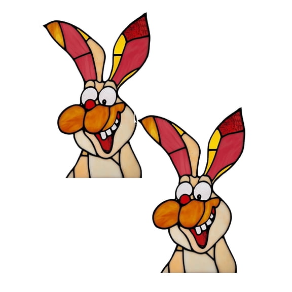 2Pcs Easter Decorations Peeping Easter Bunny Window Decoration Festive Corner To Brighten Your Home For The Holiday Season Stickers 7.9"X7.9"