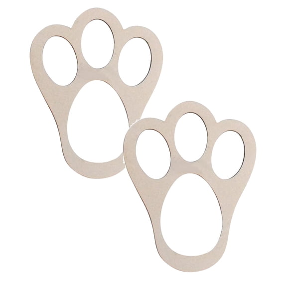 2Pcs Easter Decorations Rabbit Footprint Stencil Wooden Morning Rabbit Foot Flour Footprint Rabbit Foot Reusable Rabbit Footprint Stencil Rabbit Footprint Stencil Decoration Desktop Ornament