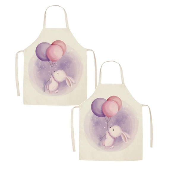 2Pcs Easter Pattern Kitchen Apron Polyester Fabric Adult Cooking Apron Stain And Lightweight For Baking Grilling And Easter Holiday Party