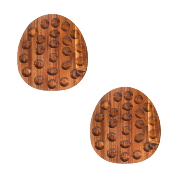 2Pcs Easter Wooden Double Egg Tray Hen And Egg Shaped Serving Tray Easter Kitchen Food Tray Charcuterie Board Baking Trays & Trays