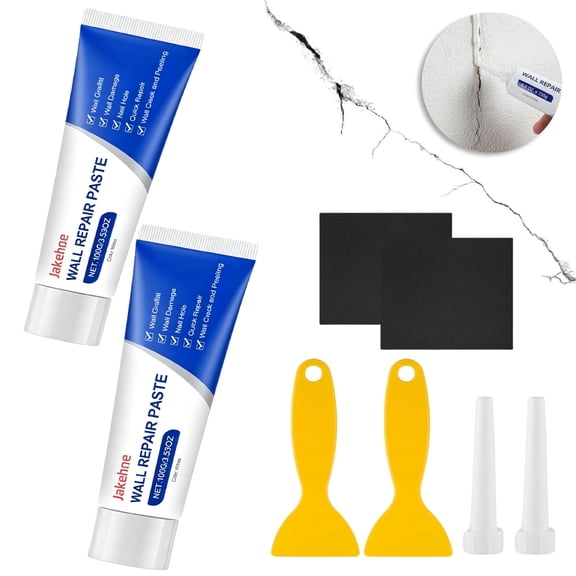 2Pcs Efficient Drywall Repair Kit with Scraper,Drywall Repair Kit,Wall Mending Agent, Used for Filling Cracks and Holes, Simple Wall Hole Filling, and Efficient Crack Repair(RL)
