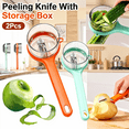thumbnail image 1 of 2Pcs Efficient Vegetable Peeler with Built-in Storage Bucket, Dual-Sided Stainless Steel Peeling Knife for Potato Carrot Apple, Multifunctional Tool with Ergonomic Design and Easy Cleaning, 1 of 9