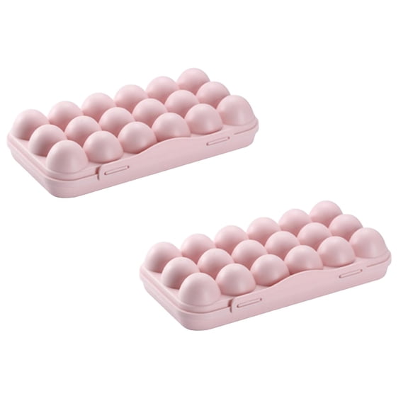2Pcs Egg Container for Refrigerator,Reusable Egg Carton with Lid, 18-Grid Stackable Fridge Egg Holder Tray for Kitchen, Restaurant & Camping Storage Happy 2026!