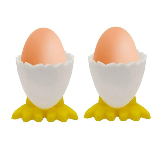 2Pcs Egg Cups for Soft Boiled Eggs,Cute Chicken Feet Shaped Egg Holder Easter Decor,Plastic Egg Tray Single Egg Stand Holder for Breakfast Party Kitchen Cooking Dining