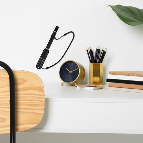 2Pcs Elastic Black Pen Necklace Holder for Fountain and Ballpoint Pens with Anti Loss Function