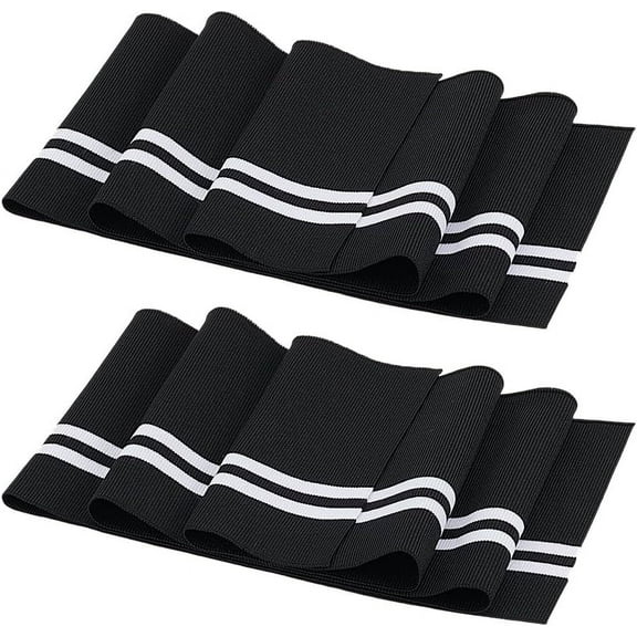 2Pcs Elastic Fiber Ribbing Fabric 39x5.1Inch Stripes Pattern Knitted Waistband Knit Ribs Welts Cuffs Neck Bands for Trimming