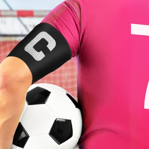 YOSADIER 2Pcs Professional Football Armbands Black Captain Mark Bands Comfortable and Stretchable
