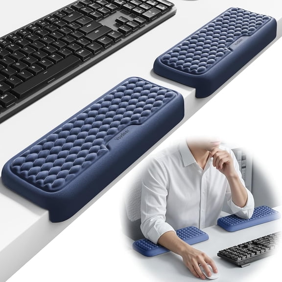 2Pcs Elbow Pad for Desk, L-Shaped Arm Rest Desk Edge Cushion, Ergonomic Memory Foam Elbow Rest, Wrist Rest Support Keyboard Mouse Padding for Palm Hand Office Computer Home Gaming Accessories