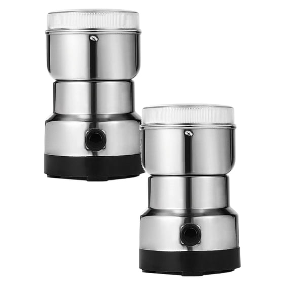 2Pcs Electric Food Grinder Stainless Steel Multi Purpose Kitchen Mill For Coffee Spices Grains Power Compact Design