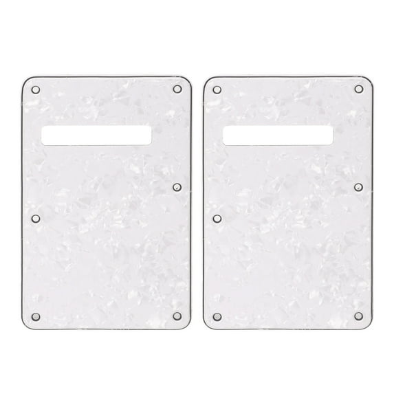 2Pcs Electric Guitar Backplate Guitar Cavity Cover Plate Pickguard PVC for Replacement White