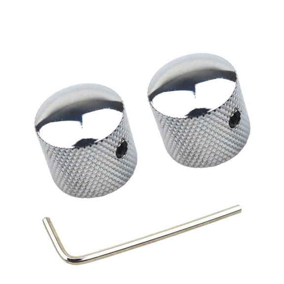 2Pcs Electric Guitar Bass Knobs Volumes Tone Control Knob Potentiometer Caps Metal Dome Knobs with Hole Guitar Parts