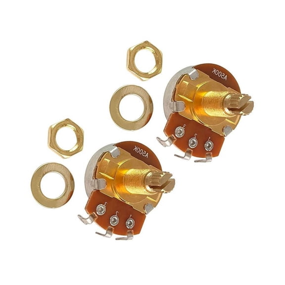 2Pcs Electric Guitars Control Pots A500K/B500K Guitar Pots Replacement Short Shaft Guitar Potentiometers Guitar Accessory