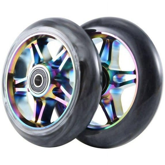 2Pcs Electric Scooter Wheel Scooter Replacement Wheels with Bearing Stunt Scooter Pu Wheels Scooter Accessories