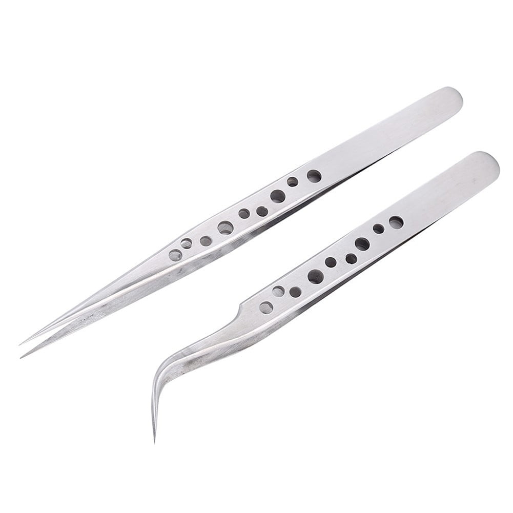 2 Pieces of Rubber Tip Tweezers PVC Silicone Precision Tweezers Laboratory  Industrial Craft Tweezers Tool-Black 