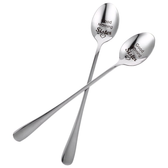 2Pcs Elegant Stainless Steel Tea Cup Spoons with Comfortable Handles for Daily Use