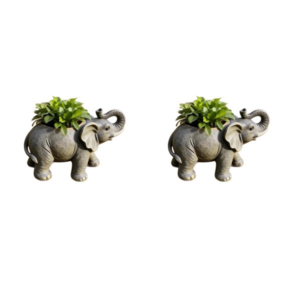 2Pcs Elephant Resin for Outdoor Spaces a Starting Point for Conversation Delightful Addition to Any, Multipurpose