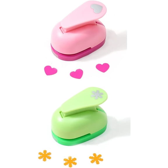2Pcs Embossing Device Card Scrapbook Cutter Hole Punch Mini Craft Hole Paper Punch Punches Shapes for Crafting Supplies for Paper Crafts Valentine's Day Christmas Card Making