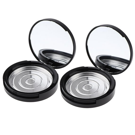 2Pcs Empty Cosmetic Jar Makeup / Travel Case With Whorls Texture Aluminum Pan For Fixing The