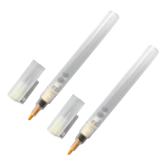 2Pcs Empty Pens Flat or Round Head Refillable Acrylics Empty Marker Empty Paint Pen For Painting on Wood Fabric Canvas