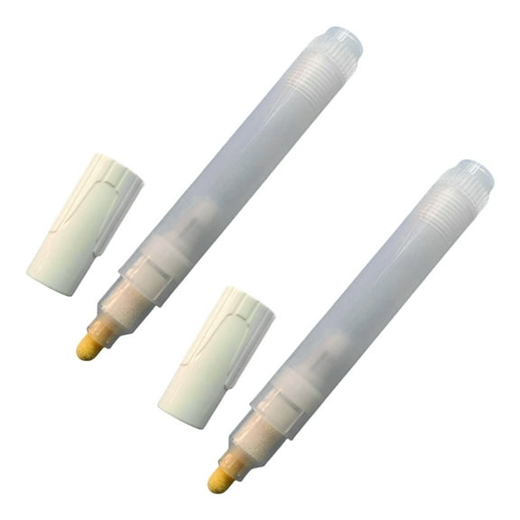 2Pcs Empty Pens Flat or Round Head Refillable Acrylics Empty Marker Empty Paint Pen For Painting on Wood Fabric Canvas