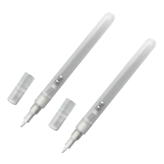 2Pcs Empty Pens Flat or Round Head Refillable Acrylics Empty Marker Empty Paint Pen For Painting on Wood Fabric Canvas