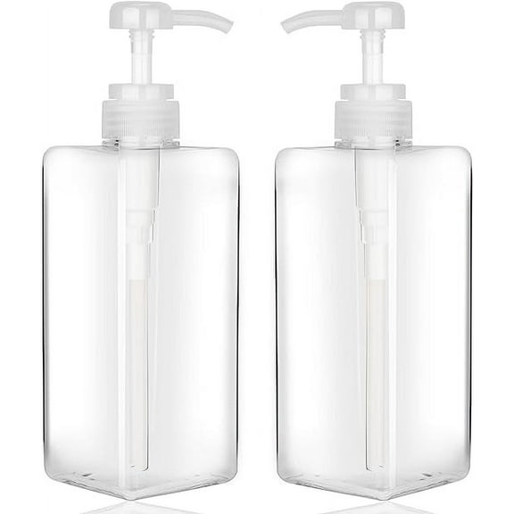 2Pcs Empty Shampoo Bottles Soap Dispenser Bottle with Pump Refillable Body Wash Shampoo Container