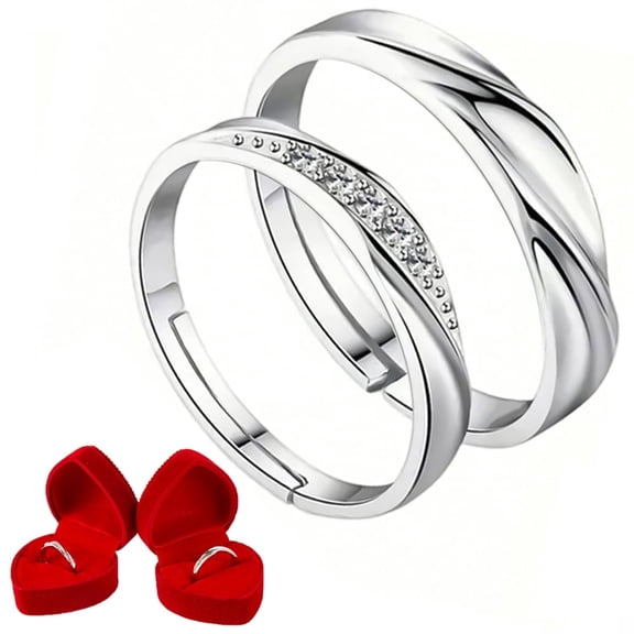 2Pcs Engagement Ring with Gift Box, Ring Box Cases Jewelry Gift Boxes, Cotton Filled Jewelry Boxes (Red)