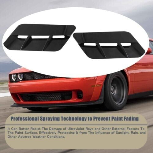 2Pcs Engine Hood Air Outlet Cover Trim Black for 2015-2020 Dodge Challenger