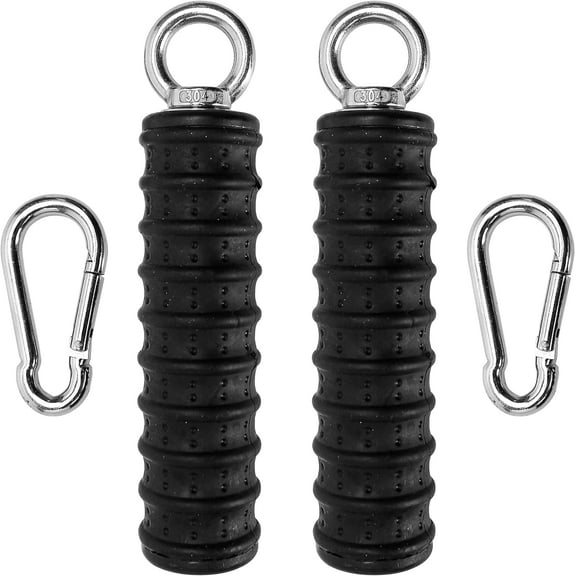 2Pcs Ergonomic Single Handle Tricep Attachment Cable Machine Maximum Advantage Grip Attachments Pull Up Rope Rope Arm Pulldown Bar Workout Strength Hand Grips for Gym 2 Carabiners Included