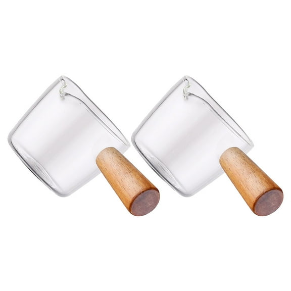 2Pcs Espresso Glass Carafe Shot Glass Small Milk Glass Pitcher for Coffee Carafe Milk Coffee Station Cup