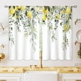 thumbnail image 1 of 2Pcs Eucalyptus Botanical Leaves Floral Kitchen Window Curtains Over Sink Boho Farmhouse Flower Leaf Small Window Treatment Sage Green Cafe Short Curtains for Bathroom, 1 of 5