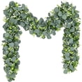 thumbnail image 1 of 2Pcs Eucalyptus Garland, 5.9FT Greenery Garland, Green Garland with Flowers, Artificial Faux Silver Dollar Eucalyptus Leaves Vines for Table Home Wedding Mantle Party Indoor Outdoor Decor, 1 of 5