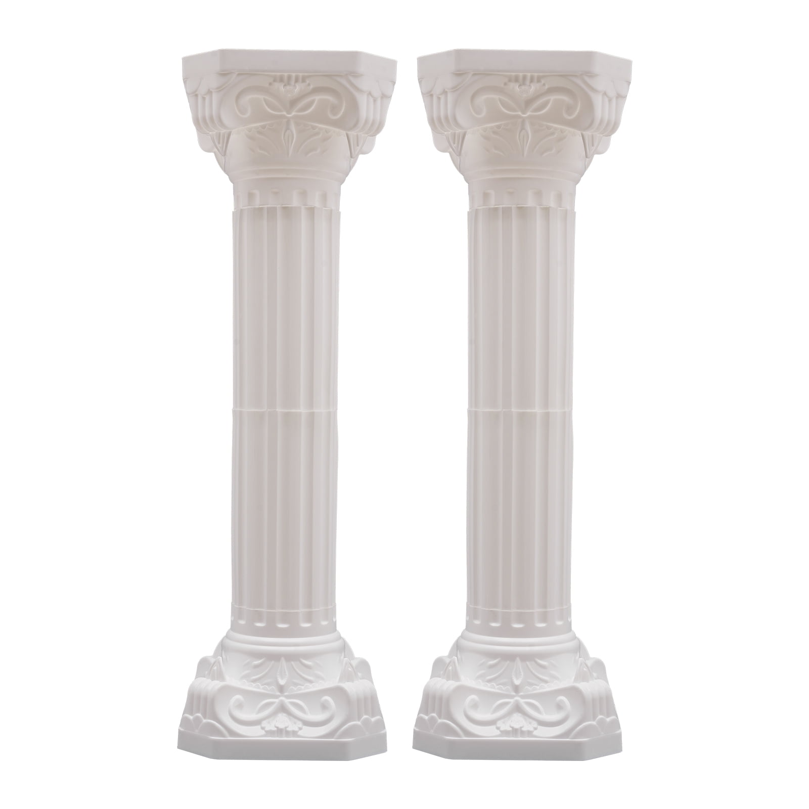 Tall White Plastic Roman Pillar Set for Wedding Decor
