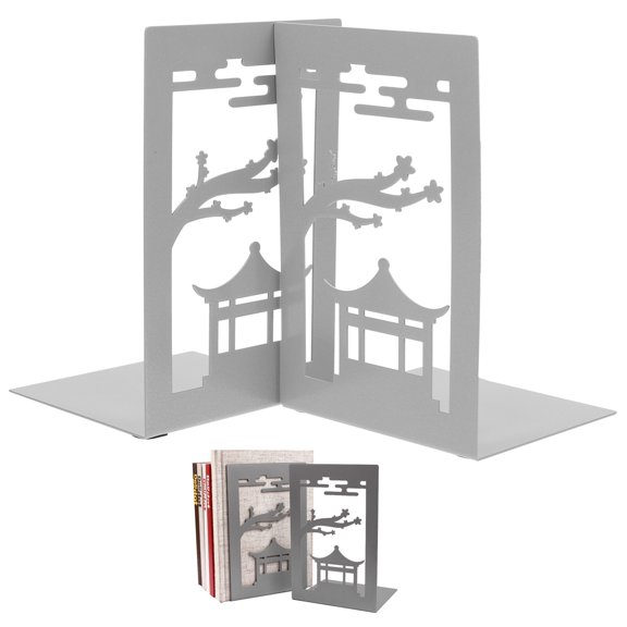 YSNOOWE 2-Pack Metal Book Supports for Home Library, Reading Accessories, and Stylish Bookends